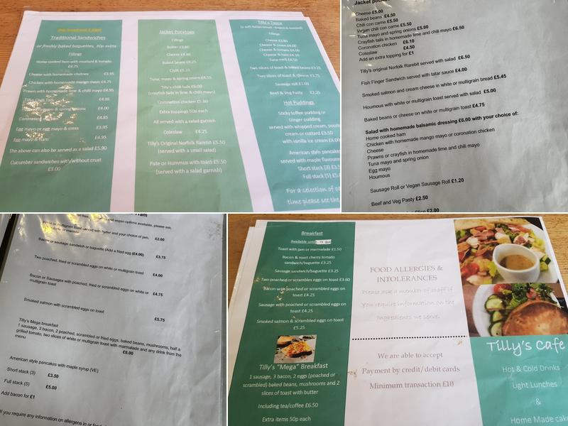Tillys Cafe Menu