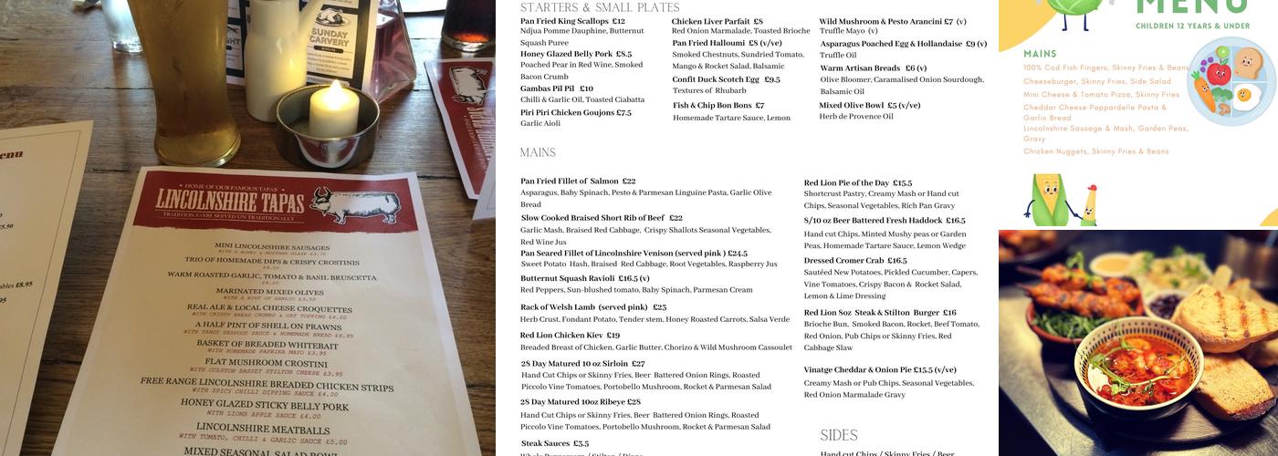 Ye Olde Red Lion Menu