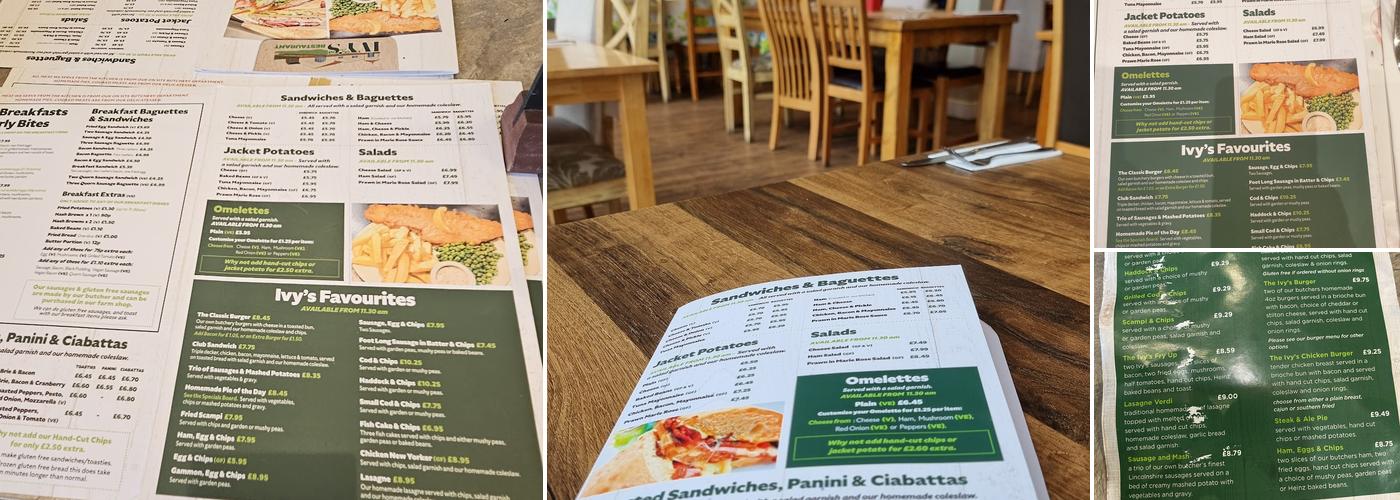 Ivy Farm restaurant Menu