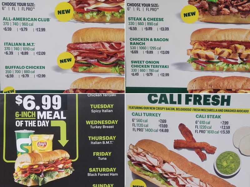 SUBWAY Menu
