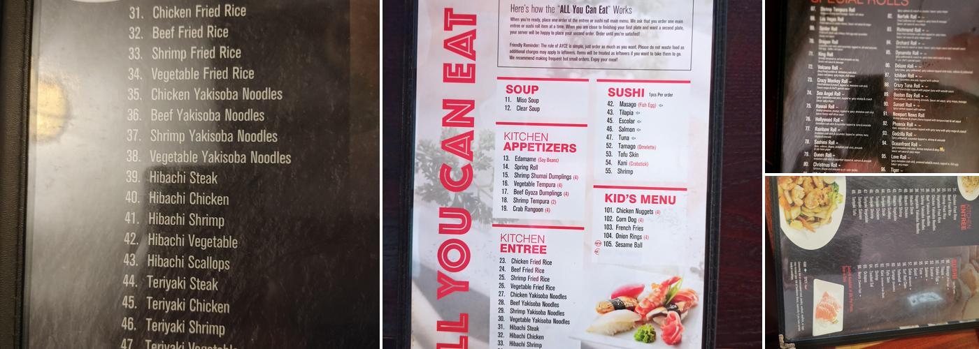 Sushi King Menu