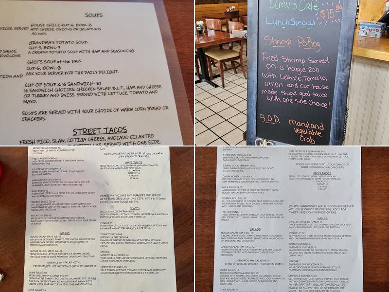 Amy's Cafe Menu
