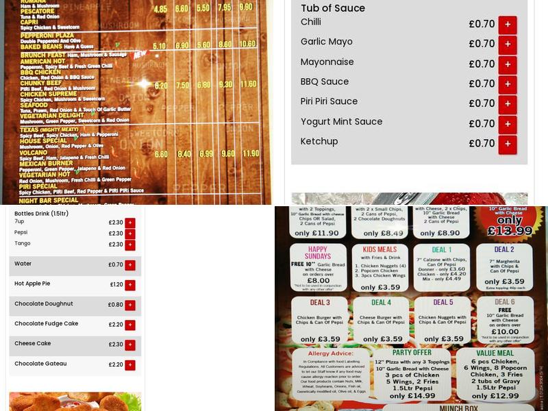 Night Bar Takeaway Horwich Menu