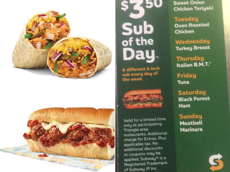 Subway Menu