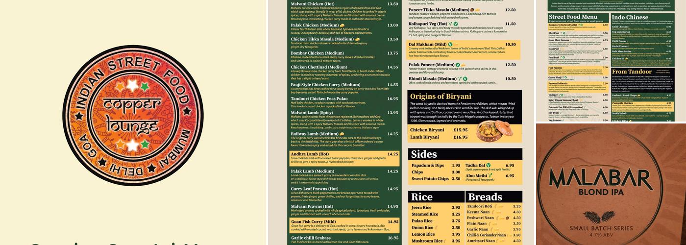 Copper Lounge Menu