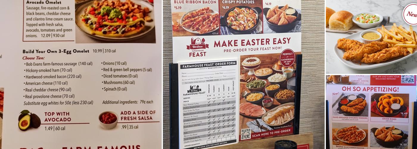 Bob Evans Menu