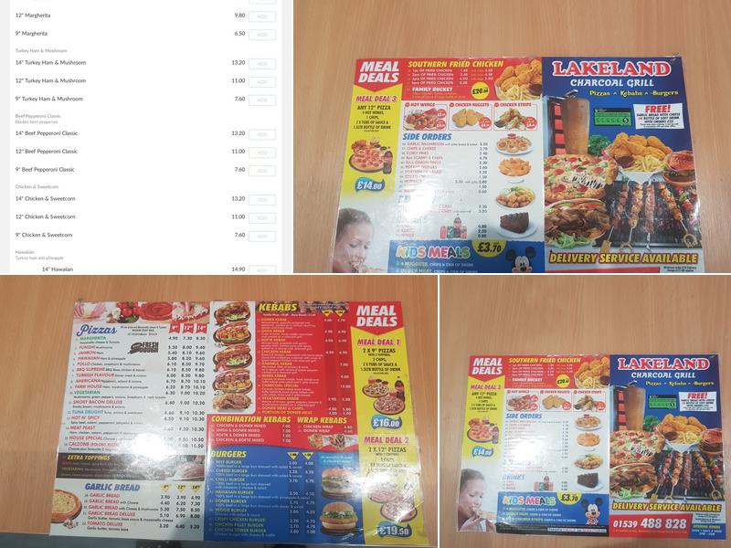 Lakeland Charcoal Grill Menu