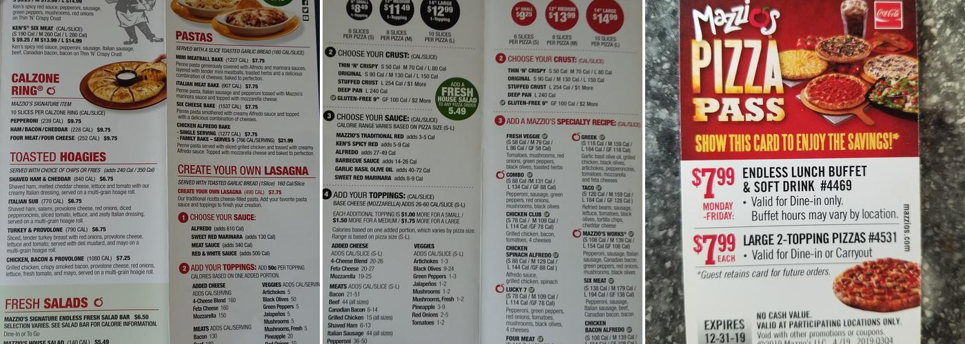 Mazzio’s Pizza & Wings Menu