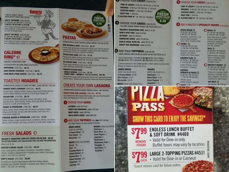 Mazzio’s Pizza & Wings Menu