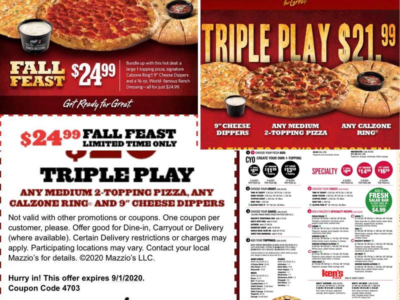 Mazzio's Italian Eatery Menu