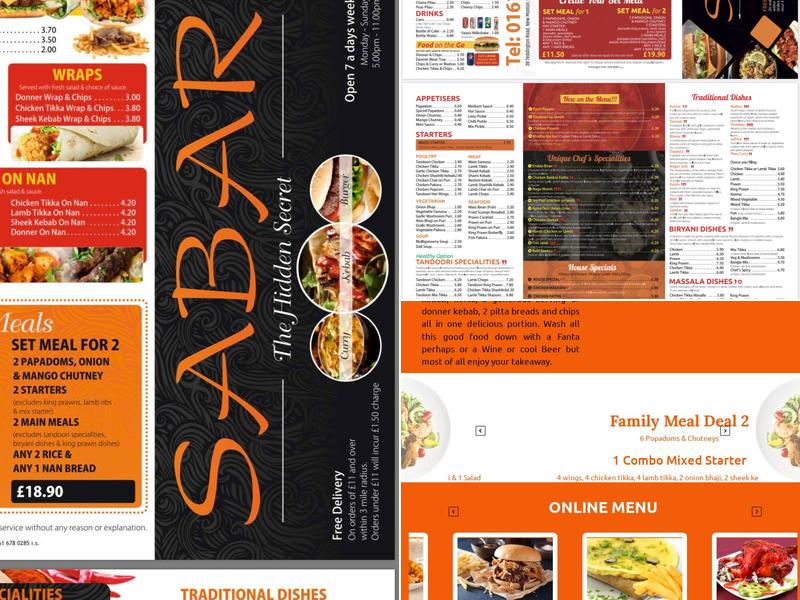 Sabar Takeaway Menu