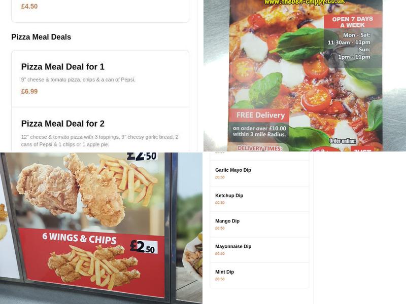 The Ben Chippy & Takeaway Menu