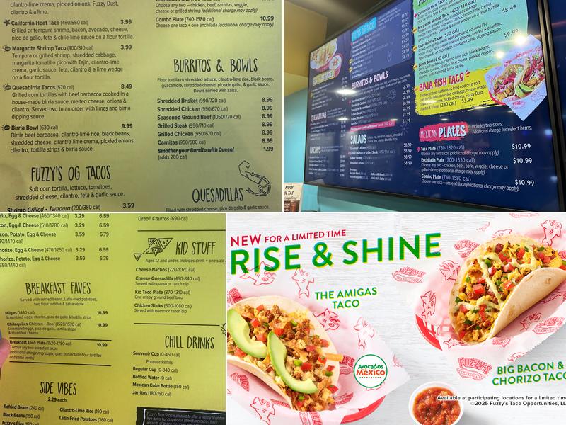 Fuzzy's Taco Shop Menu