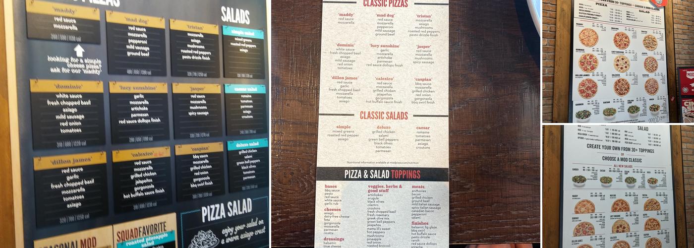MOD Pizza Menu