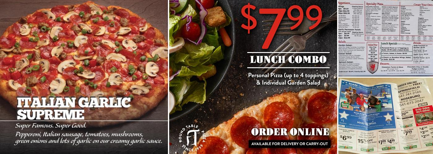 Round Table Pizza Menu