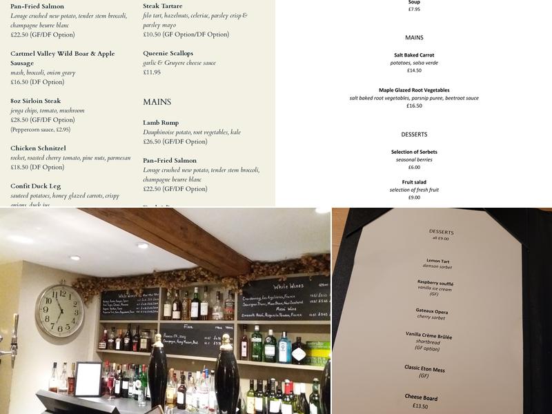 The Punch Bowl Inn, Crosthwaite Menu