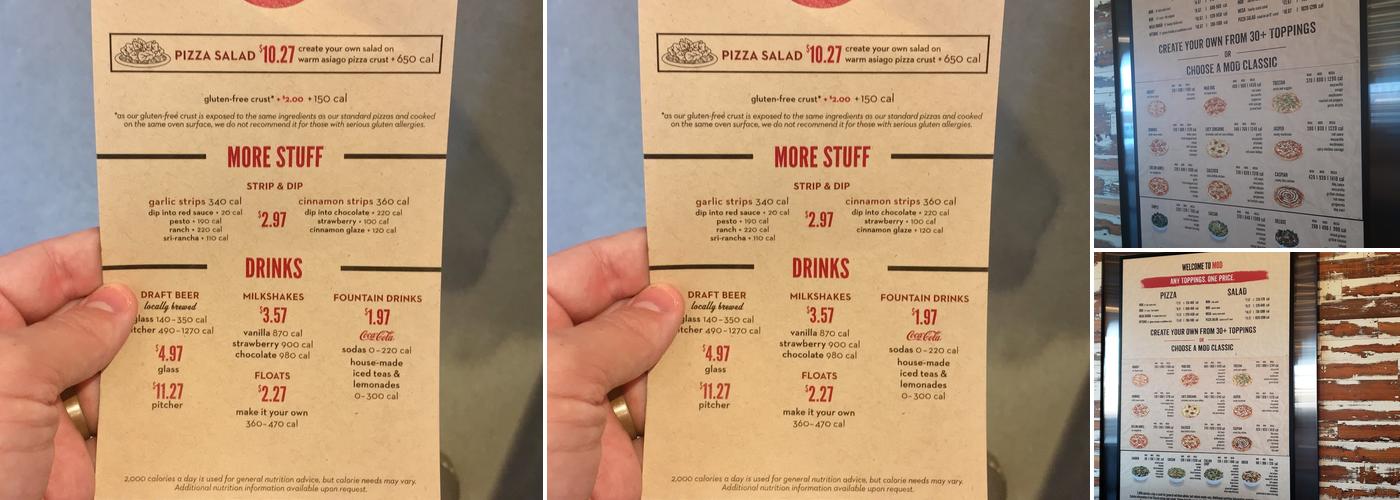 MOD Pizza Menu