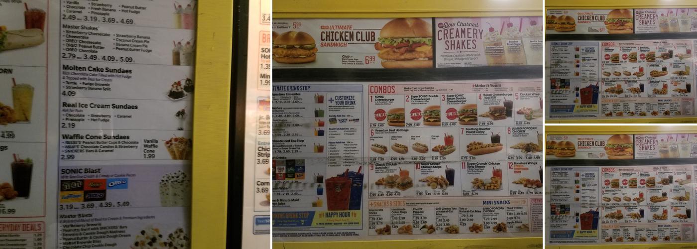 Sonic Drive-In Menu