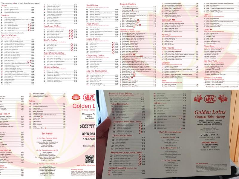 Golden Lotus Menu