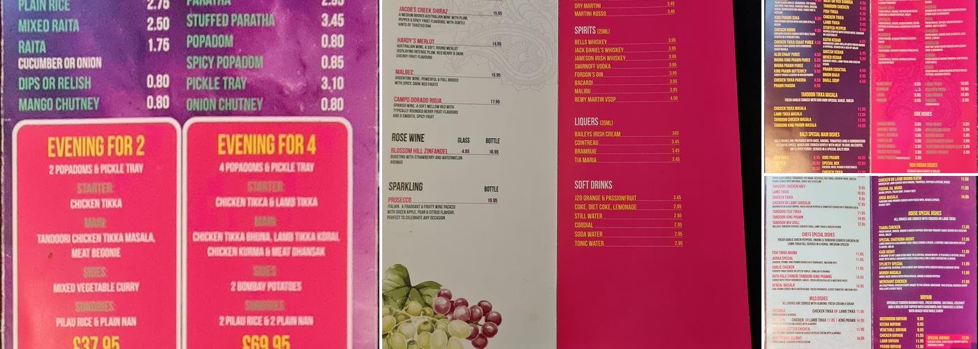 Curry Spice Menu