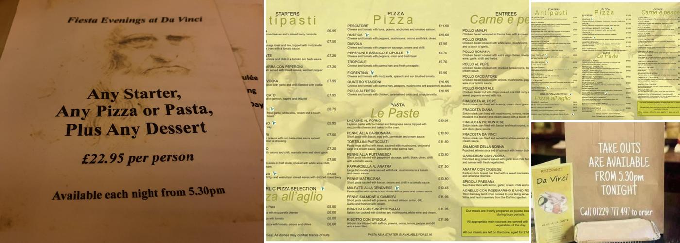 Da Vinci Menu
