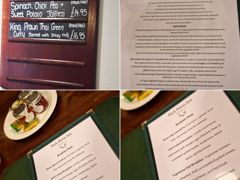 Pack Horse Inn Menu