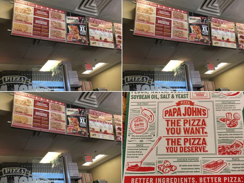 Papa Johns Pizza Menu