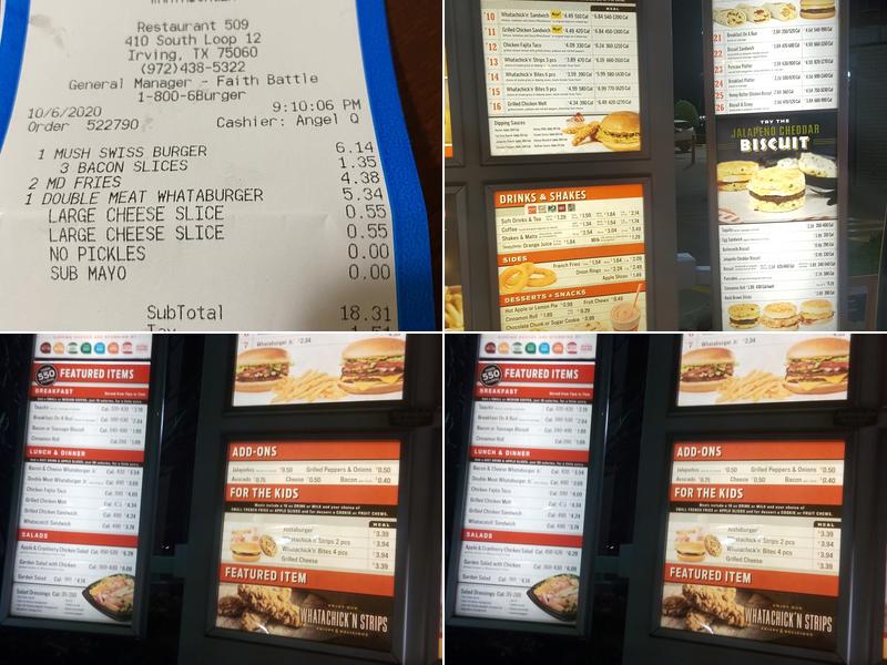 Whataburger Menu