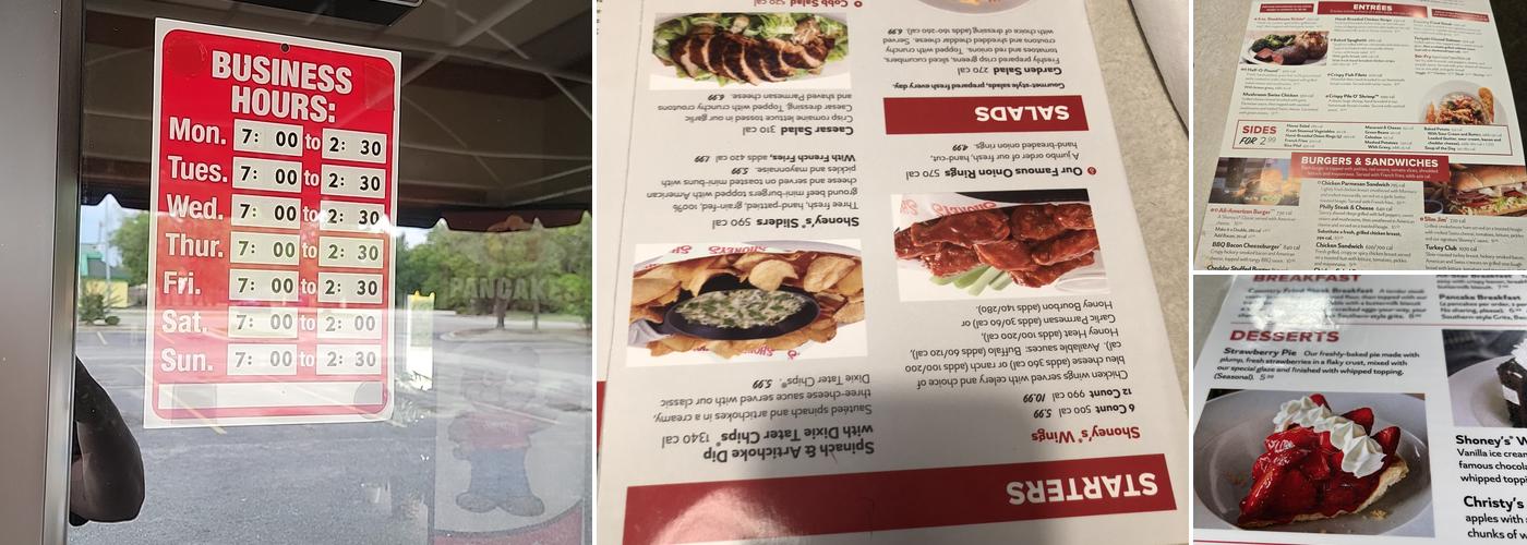 Shoney's Menu