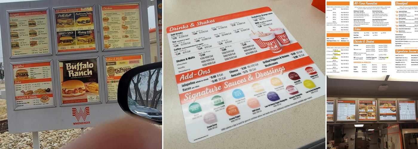 Whataburger Menu
