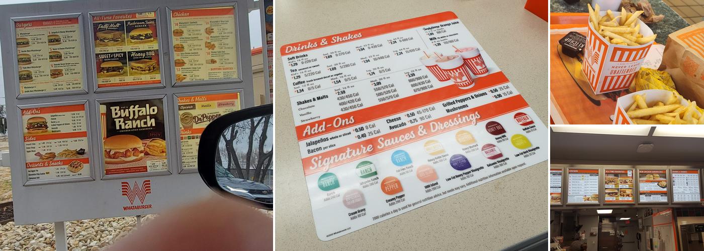 Whataburger Menu