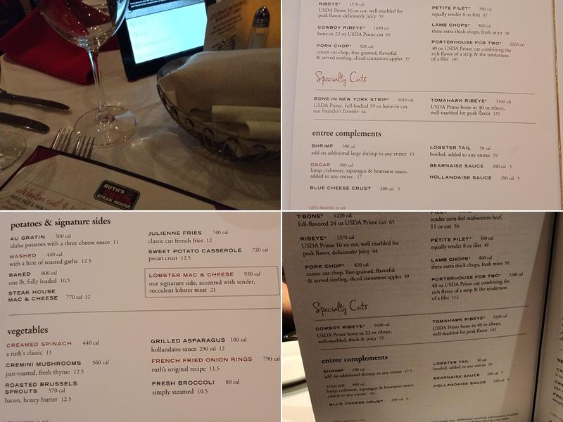 Ruth's Chris Steak House Menu
