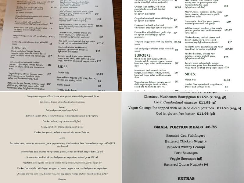 Milecastle Inn Menu