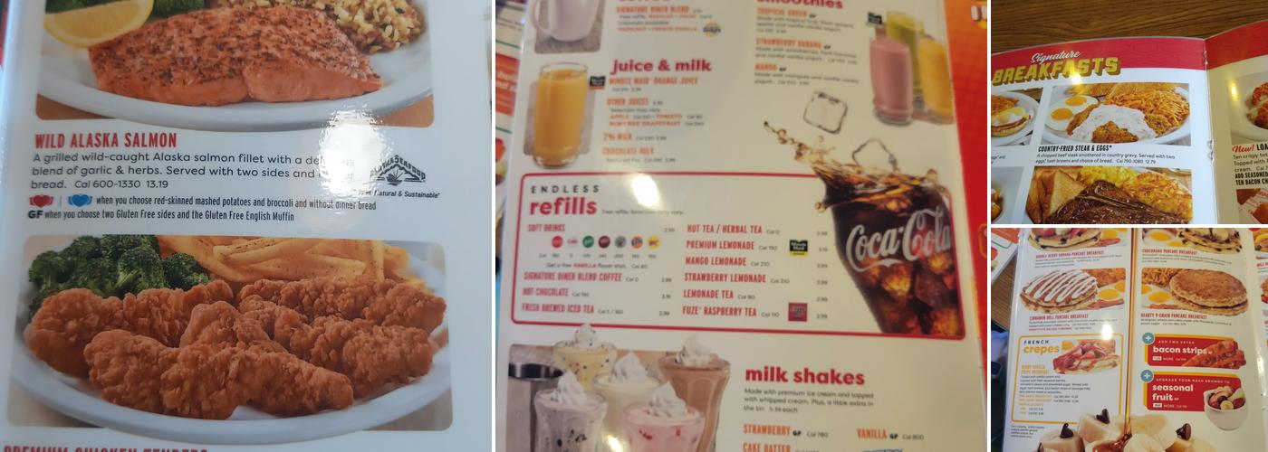 Denny's Restaurant Menu
