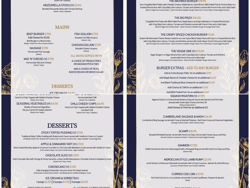 The Twice Brewed Inn Menu