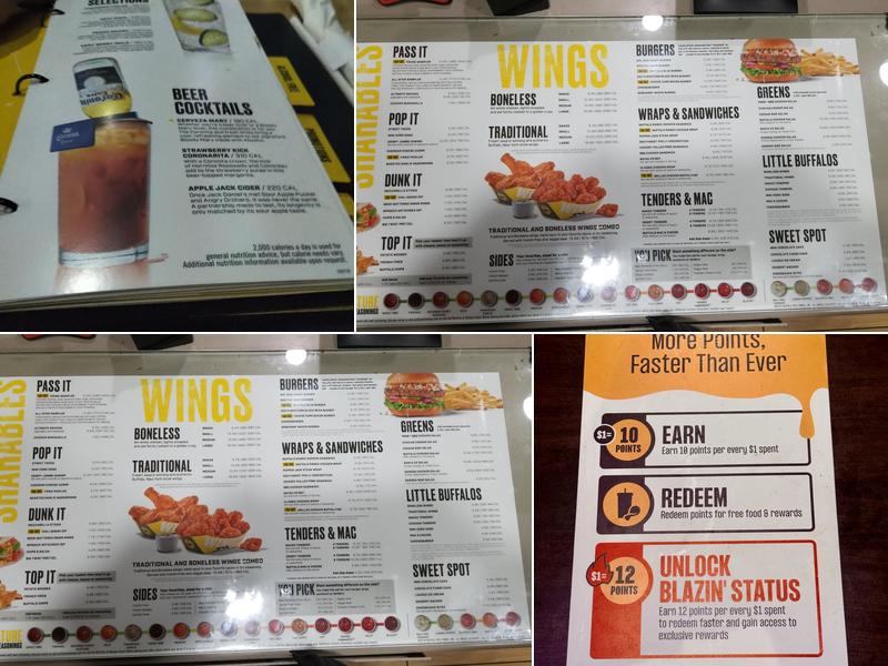 Buffalo Wild Wings Menu