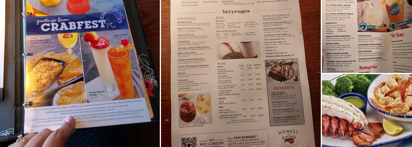 Red Lobster Menu