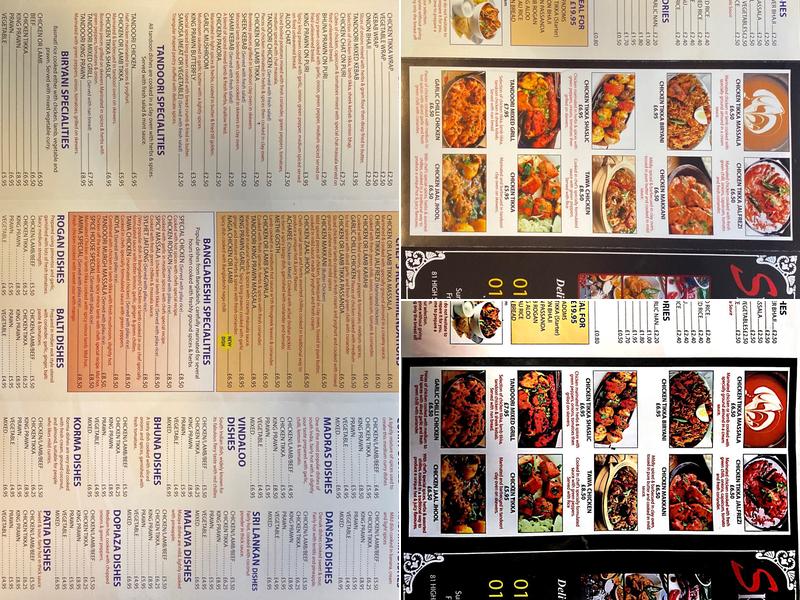 Spice House Menu
