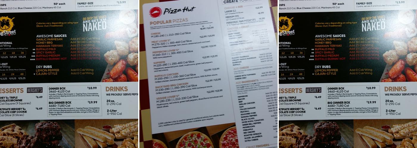 Pizza Hut Menu