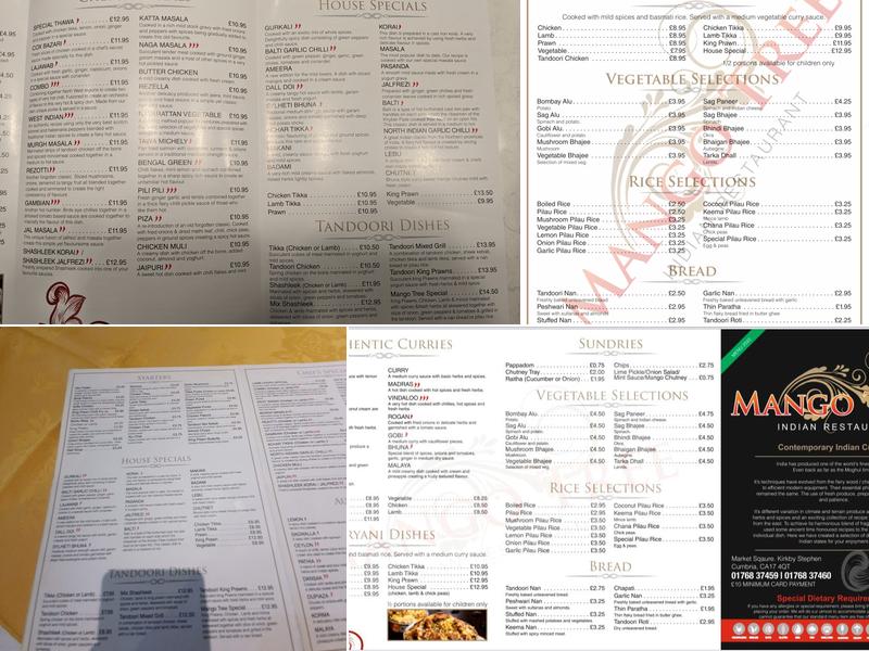 The Mango Tree Menu