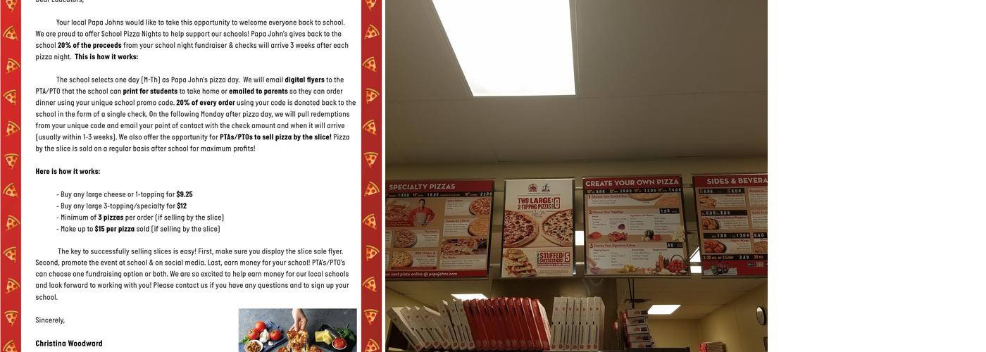 Papa Johns Pizza Menu