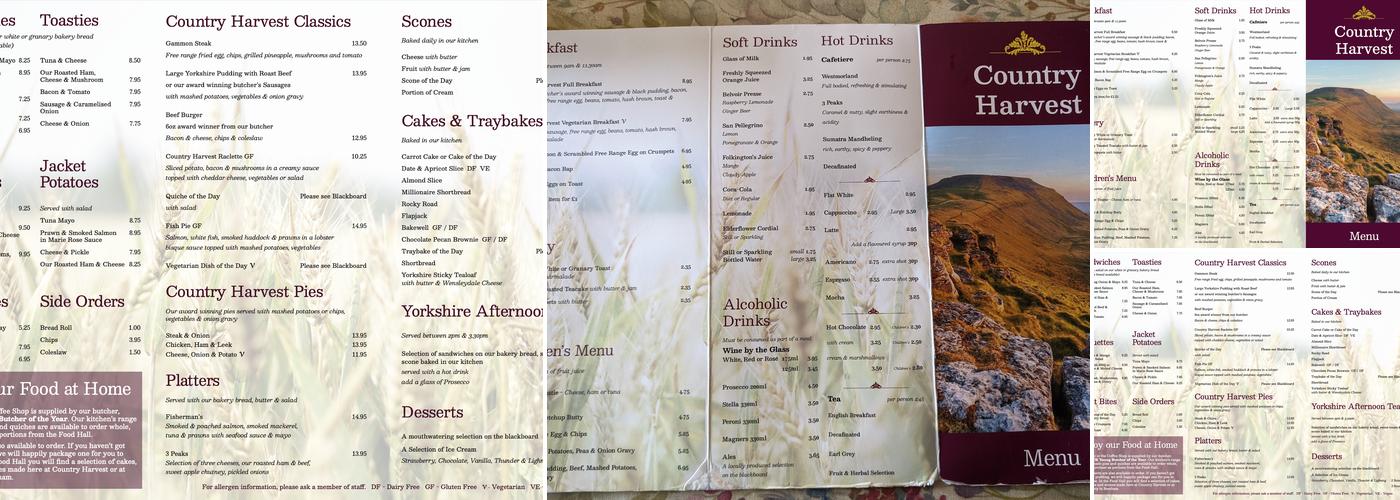 Country Harvest Menu