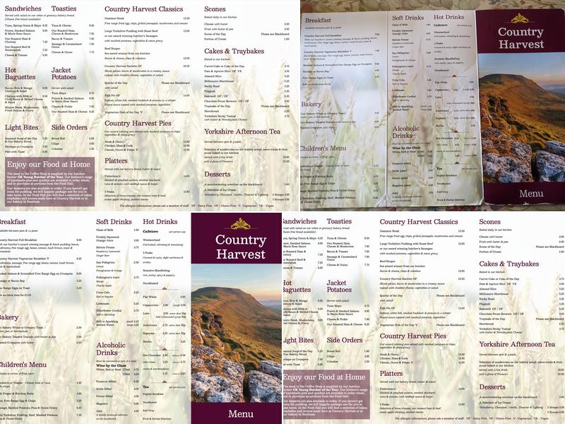 Country Harvest Menu