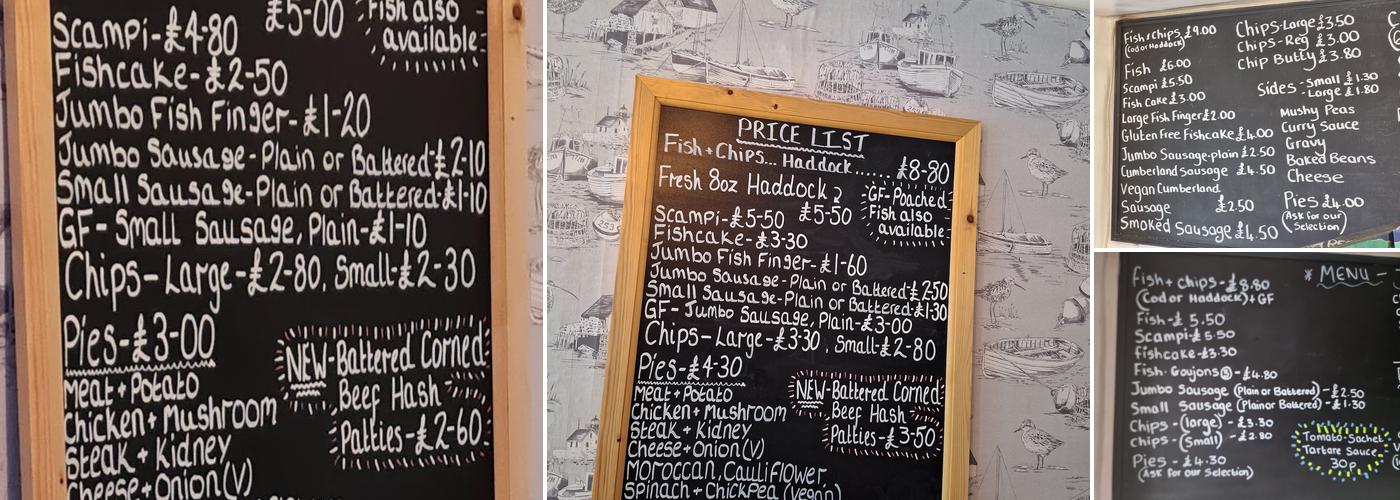 The Haddock Paddock Menu