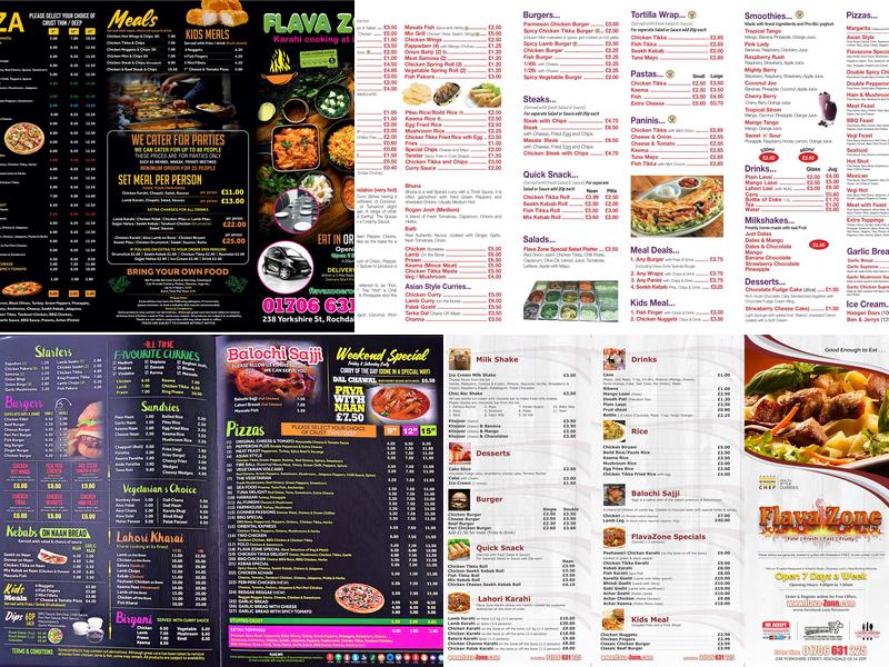 Flava Zone Menu