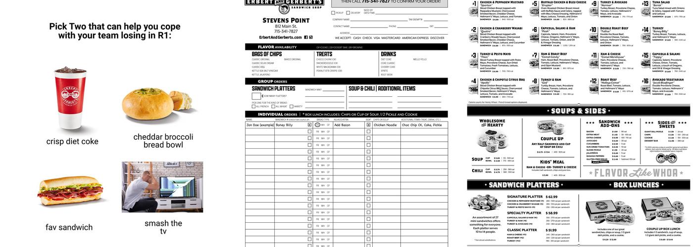 Erbert & Gerbert's Bistro Menu