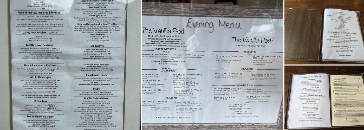 The Vanilla Pod Menu