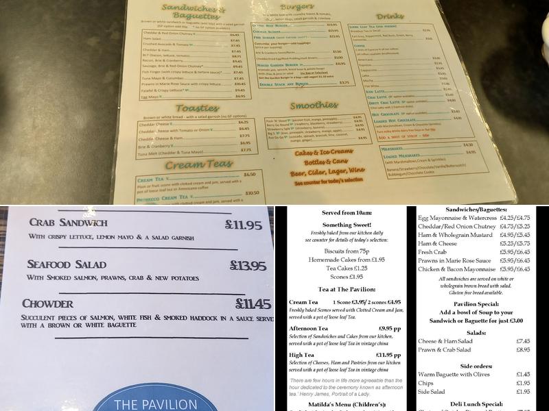 The Pavilion Dining Room Menu