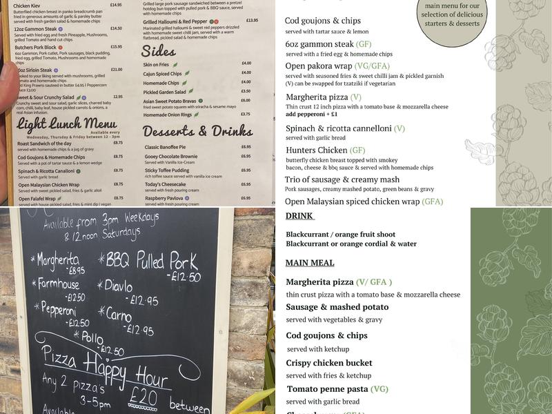 Crown & Crossed Swords Hotel Menu