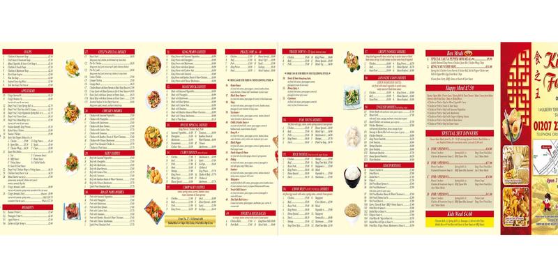 Kings Fayre Chinese Takeaway Menu